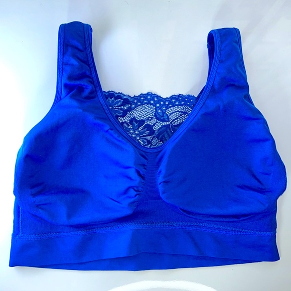 Rhonda Shear 3 Bra Camisole Bundle Size M/L Grey Blue Brown Feminine Work Casual - Picture 6 of 13